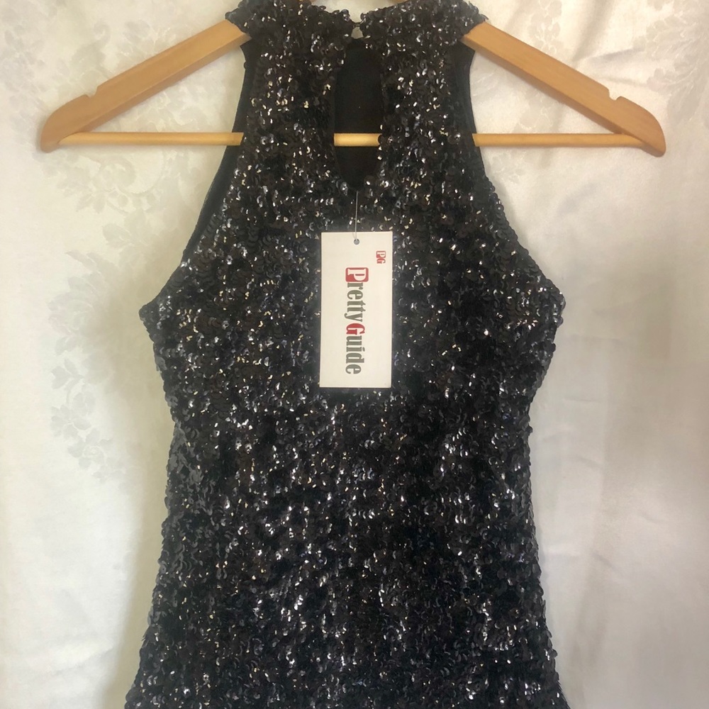 Black sequined top